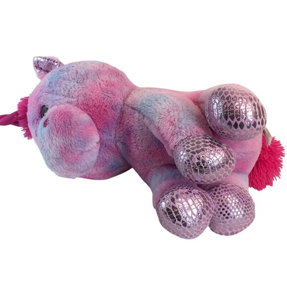 Kellytoy Pink Unicorn Plush 23" Tie Dye Sparkle Hooves Stuffed Animal Toy - Picture 5 of 9